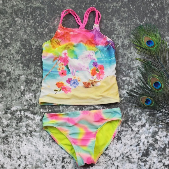 Wonder Nation Unicorn Printed 2 Piece Swimsuit - Picture 1 of 5